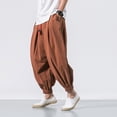 thumbnail image 4 of Qertyioot Fashion Men's Casual Loose Solid Color Leg Elasticated Pants, 4 of 7