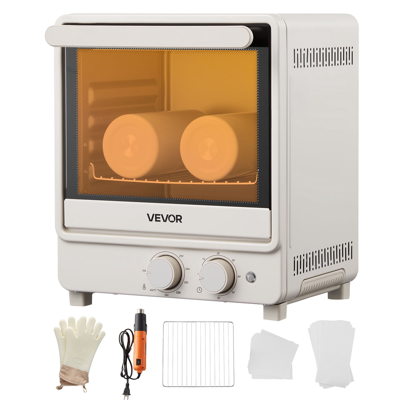 VEVOR Sublimation Oven Machine, 13 Qt, Fits 20oz Tumblers, with 1 Heat Air Gun, 50 Shrink Films, 1 Tape and 2 Heat Gloves