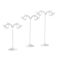thumbnail image 1 of ziyahi 3x Iron T Bar Earring Necklace Jewelry Display Stand Rack White-Wave, 1 of 9