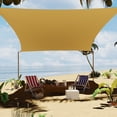thumbnail image 1 of Voile d'Ombrage Rectangulaire à Blocage UV Robuste pour Terrasse Extérieure, Jardin, Terrasse, Cour – 12x16 Pi, Résistante aux Intempéries, Installation Facile – Beige Sable, 1 of 9