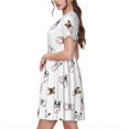 thumbnail image 2 of Daiia Robes pour Femmes à Imprimé Chien Bbaseball 2025 Robes Tendance à Manches Courtes Décontractées Amples et Fluides Maxi Robes de Soleil, 2 of 6