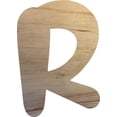 thumbnail image 1 of Wood Letter R Craft Shape, Unfinished 5'' Tall Small Kids Wooden Letter, Brownie Font, 1 of 3