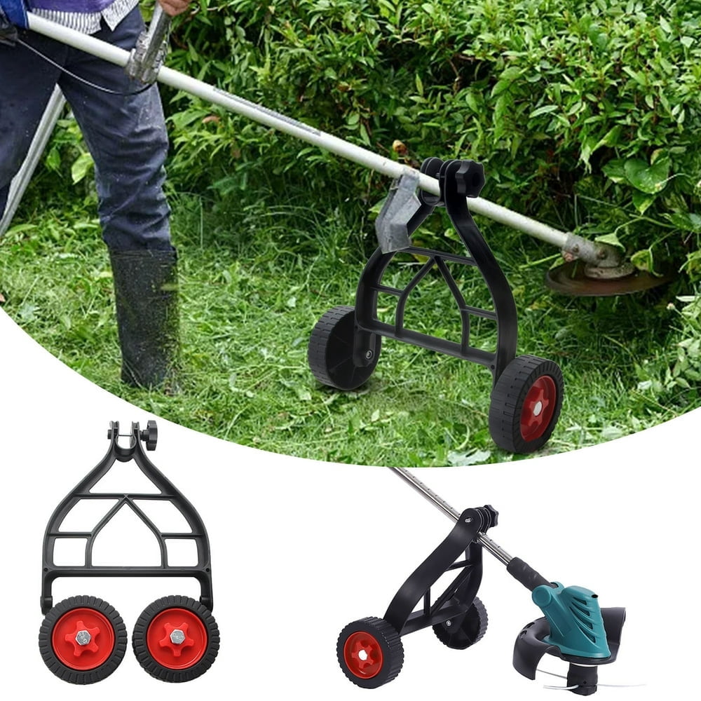 HLONK String Trimmer Support Wheels Attachment Wheels Auxiliary Walk Behind Wheels Mower Parts & Accessories Black String Trimmer Support Wheels