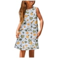 thumbnail image 1 of Xuewenshw Robe Décontractée Sans Manches à Col Rond Imprimée Mignonne de Printemps et d'Été pour Filles (4) Ensemble de Ballet pour Tout-Petites, 1 of 5