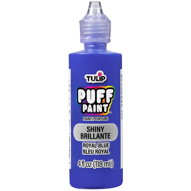 Tulip Puff Dimensional Fabric Paint, Royal Blue, 4 fl. oz., Nontoxic, Liquid, Permanent, Flexible, Machine Washable, 3D Texture