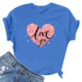 thumbnail image 4 of TIMIFIS T-Shirts de la Saint-Valentin Chemises pour Femmes Été Décontracté Manches Courtes Col Rond T-Shirt Hauts Mode T-Shirt Imprimé Cœur d'Amour, 4 of 4
