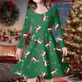 thumbnail image 2 of MIASHUI Robe de Fête Festive pour Filles avec Motif Enchanteur de Cerf et d'Arbre de Noël Vert, 8-9 Ans, 2 of 5