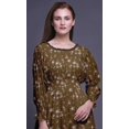 thumbnail image 5 of Bimba Robe Maxi à Volants pour Femmes, Florale, Manches Bishop, Col Rond, Taille Smockée - Xxx-Grand, 5 of 5