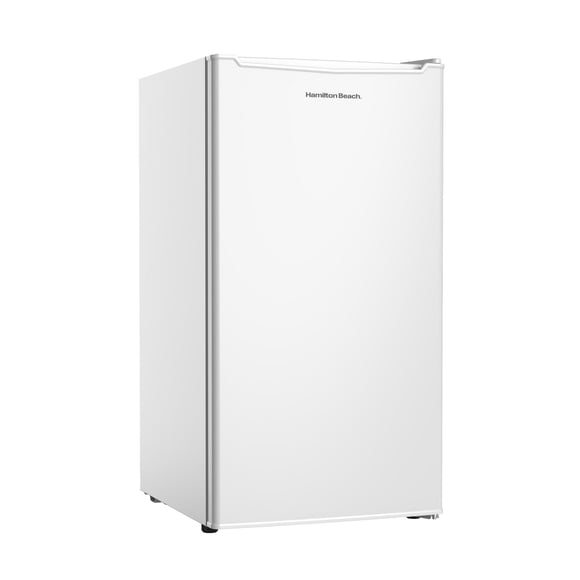 Hamilton Beach 3.3 Cu.Ft Mini Fridge with Freezer, Compact Refrigerator, Single Door, Energy Star, Reversible Door, White