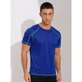 thumbnail image 4 of Moggemol Men's Rash Guard Swim Shirts Short Sleeve UPF 50+ Swimming Top Gym Workout Muscle Tee Tops Royal Blue XL, 4 of 7