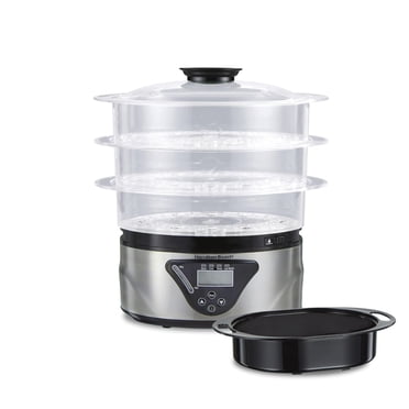 Hamilton Beach 3-Tier Digital Food Steamer, Black, 8.25 Quart Capacity, Model 37545MNC