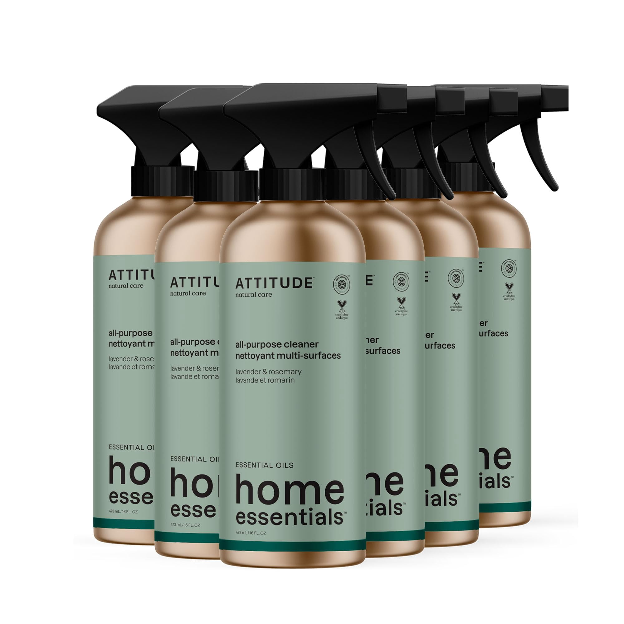 ATTITUDE Multi-Purpose Cleaner with Essential Oils, EWG Verified, Plant and Mineral-Based Ingredients, Vegan Household Products,