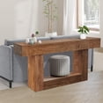 thumbnail image 4 of Yiwa Table Console Rustique de 63 Pouces, Table d'Entrée en Bois Style Ferme avec Base en U pour derrière le Sofa Ou l'Entrée, 4 of 7