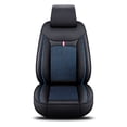 thumbnail image 4 of Maidao Car Seat Covers Leather Full Set for Mazda for Mazda3 2010-Present 5 Seats Leather Compatible Airbag Water Resistant Front Rear Cushion Protector Black and Blue, 4 of 6