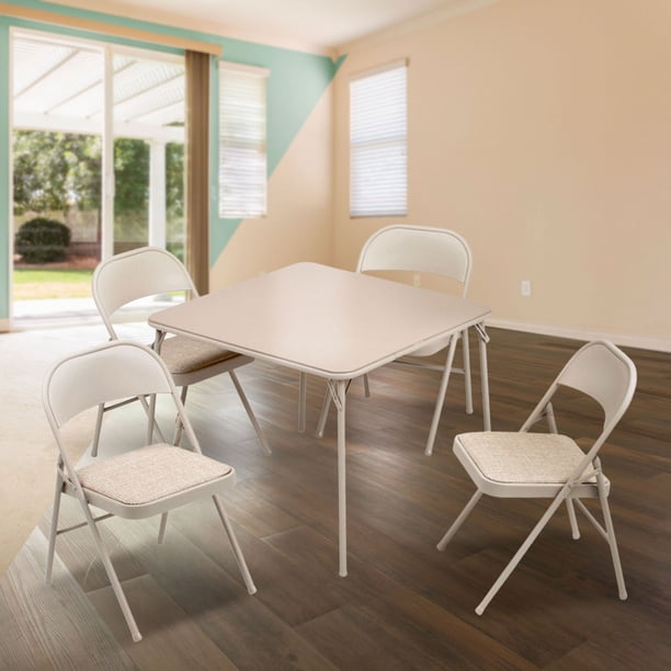 MECO Sudden Comfort 5 Piece 34x34 Card Table and 4 Chairs Folding