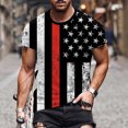 thumbnail image 1 of Snoarin T-Shirts pour Hommes Mode Hommes Manches Courtes Col Rond Imprimé T-Shirt Décontracté Hauts Blouse Chandails du 4 Juillet pour Hommes en Liquidation, 1 of 5