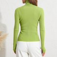 thumbnail image 2 of Hauts en Tricot Côtelé pour Femmes à Manches Longues, Col Roulé, Couleur Unie, Coupe Ajustée, 2 of 6