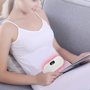 Dvkptbk Portable Cordless Heating Pad with Massager for Back Pain Relief for Cramps and Menstrual, Back and Belly Heating Massager, Heated Waist Belt for Abdominal, Birthday Gifts for Women Mom