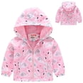 thumbnail image 1 of Kids Boys Winter Coat Cute Printed Solid Color Lightweight Jacket Zipper Windproof Jacket Outwear Spring Fall Winter Jacket 4-5 Years Kids Clothes, 1 of 4