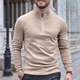 thumbnail image 2 of Dagugfen Quarter Zipper Pullover Men Long Sleeve Slim Fitted Thermal Base Layer Running Workout Tops, 2 of 5