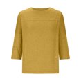 thumbnail image 4 of Plebaso T-Shirts Décontractés pour Femmes à Manches 3/4, Col Rond, Tuniques Amples, Hauts Unis, Chemisiers d'Été, Tee pour Femmes, 4 of 7