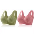 thumbnail image 1 of Yuyuzo Front Closure Bras for Women Plus Size 2 Pack Full Support Wireless Comfortable Everyday Bra, 1 of 3