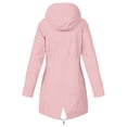 thumbnail image 4 of Women Solid Rain Jacket Outdoor Plus Size Waterproof Hooded Windproof Loose Coat, 4 of 6