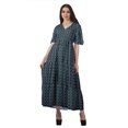 thumbnail image 1 of Moomaya Robes d'Été Imprimées à Manches Courtes pour Femmes, Tenue de Fête Décontractée, 1 of 4