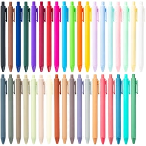 Ball Stylos pointu 30 Stylos de pack Cliquez sur Stylo Stylots à bille rétractables Point moyen 1MM 5ml, Stylos lisses pour l'écriture, fournitures scolaires Cadeaux pour hommes Femmes pour la revue Note Prendre des croquis