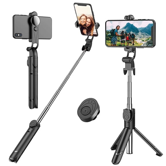 Selfie Stick Tripod Bluetooth, LATZZ 45 Inch Phone Tripod, Extendable iPhone Stand Tripod with Wireless Remote Shutter Compatible iPhone Xs MAX/XR/X/8/8P/7/7P/6/6P/Galaxy Note 8/S9+/S9, More