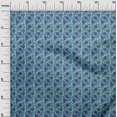 thumbnail image 3 of oneOone Cotton Cambric Turquoise Blue Fabric Kalamkari Craft Projects Decor Fabric Printed By The Yard 42 Inch Wide, 3 of 5
