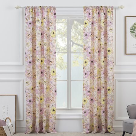 Greenland Home Fashions Panneau de Fenêtre Paire Rose