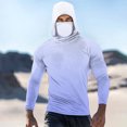 thumbnail image 1 of Handshe Chandail à Capuchon d'Été pour Homme à Imprimé Soleil, Léger et Respirant, Protection Solaire UPF 50+, Manches Longues, pour la Randonnée, la Course et les Activités de Plein Air, Grande Taille, 1 of 5