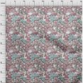 thumbnail image 4 of oneOone Polyester Lycra Turquoise Blue Fabric Florals Sewing Craft Projects Fabric Prints By Yard 56 Inch Wide, 4 of 4
