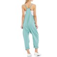 thumbnail image 3 of TrendOFT Jumpsuits For Women Casual Summer Solid Loose Pocket Spaghetti Strap Wide Leg Womens Overalls Rompers Mint Green S, 3 of 5
