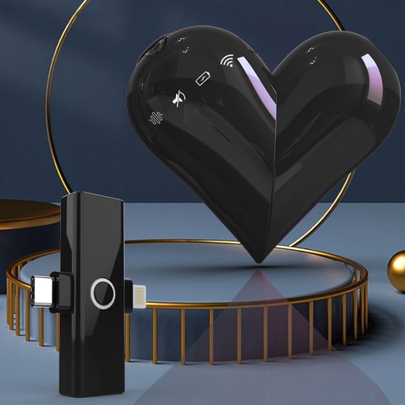 Wzzjkit 2.4G Wireless Lavalier Microphone Deformation Heart Shaped Outdoor Live Recording Microphone Lavalier Microphone Valentine's Day Gift
