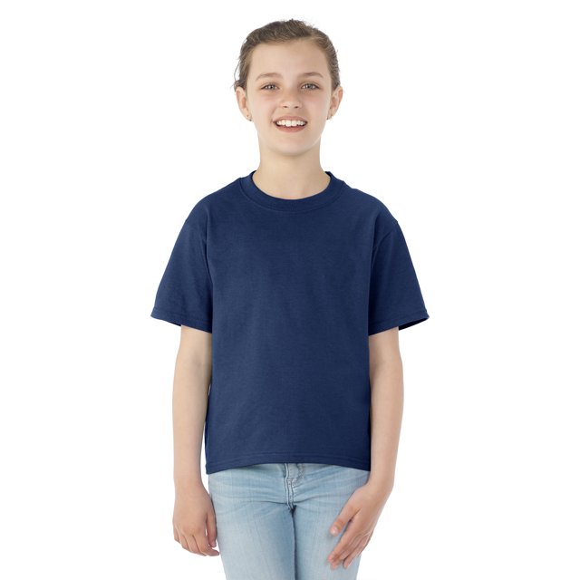 Jerzees T-Shirt à Manches Courtes Col Ras du Cou Youth DRI-POWER Active, TP, J Bleu Marine
