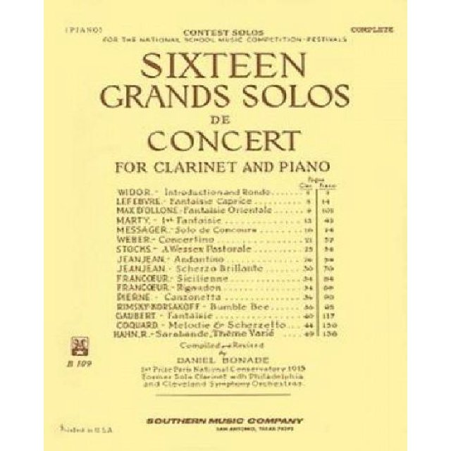 Seize Grands Solos de Concert pour Clarinette et Piano