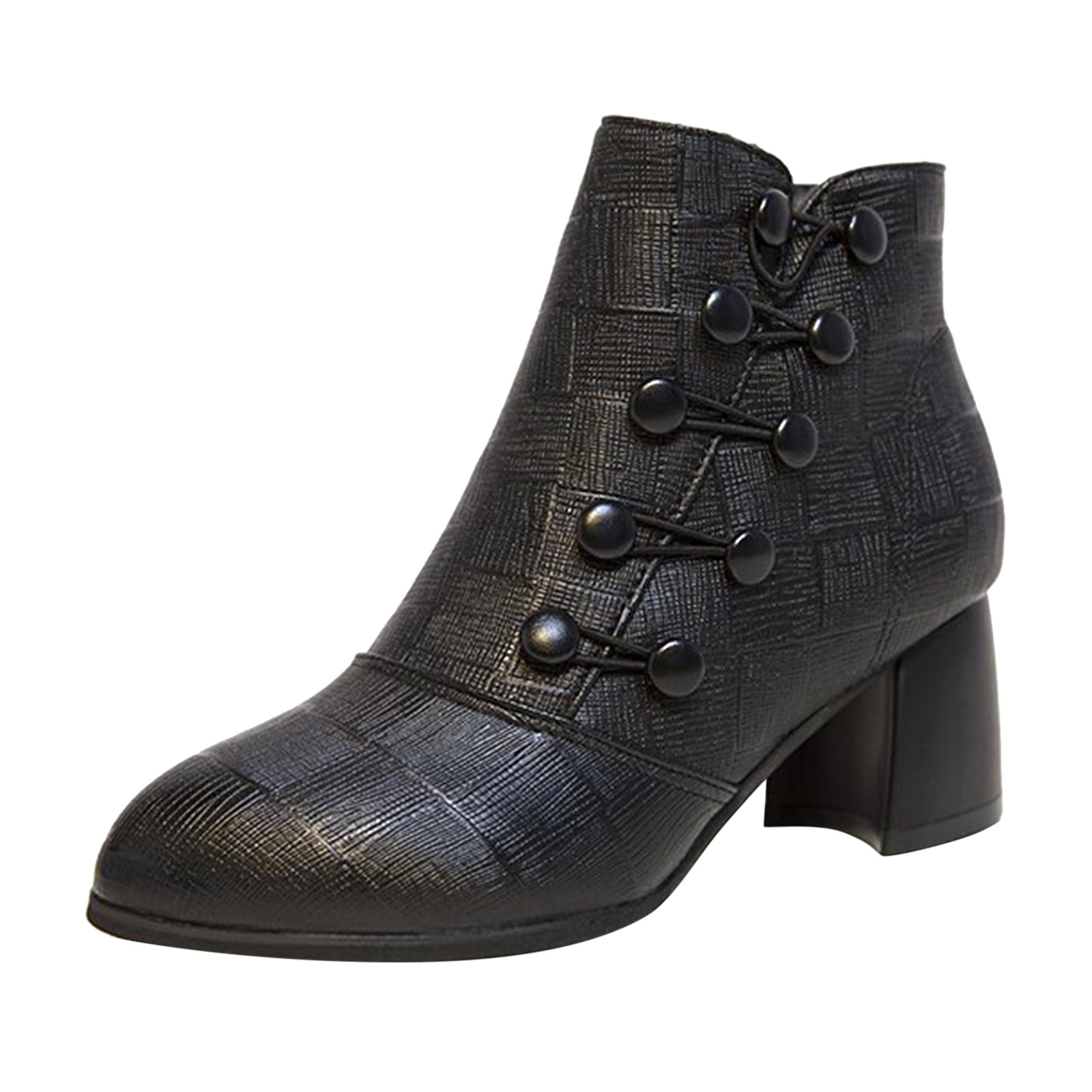 B91xZ Chaussures d'Automne pour Femmes Bottes à Enfiler Bottes d'Hiver Confortables,Noir 8