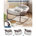 thumbnail image 4 of Kojooin Oversized Papasan Rocking Chair for Patio, Heavy Duty Rattan Egg Lounge Chair with Cushion and Metal Frame, 4 of 7