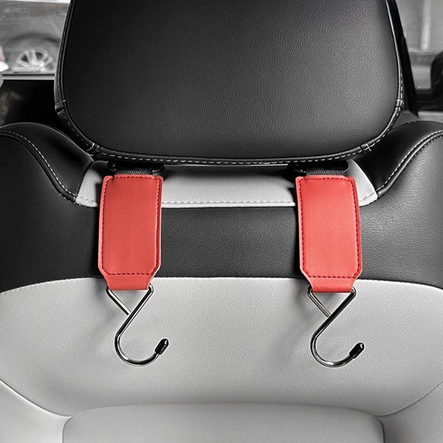 Dvkptbk Car Hooks Hidden Leather Seatback Hooks Car Hooks for Purses and Bags Interior Car Accessories Car Accessories Interior Suitable for Four-Seater Vehicles