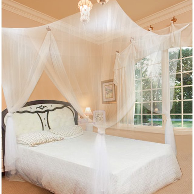 Sonew Bed Mosquito Net,Mosquito Net,4 Corner Post Bed Canopy Mosquito Net Full Queen King Size Bedding