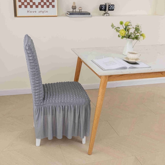 Seersucker Sofa Cover with Elegant Lace Skirt for Living Room and Style Upgrade