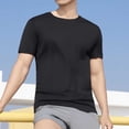 thumbnail image 2 of Dagugfen Tops for Men Summer Short Sleeve Round Neck Lightweight Casual Basic Tee Shirts Solid Color, 2 of 6