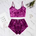 thumbnail image 4 of 2025 Ensembles de Pyjama pour Femmes Femmes Velours 2 Pyjamas Femmes Pièces Combinaison Tenue Sans Manches Pyjamas pour Femmes Haut Court Camisole +, 4 of 7