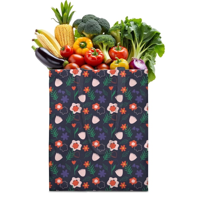 Small Floral Foldable Shopping Bag - Durable & Compact Eco-Friendly Tote for Groceries