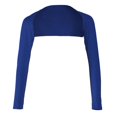 thumbnail image 2 of Solid Piece Shoulder Open Cropped Long Sleeve Arm Cover Shrug Dark blue, 2 of 9