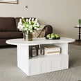 thumbnail image 4 of zyoiszvq Table Basse Moderne en Forme de Nuage avec Tablette de Rangement et Tiroirs pour Salon, 4 of 16