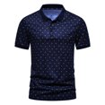 thumbnail image 1 of RKSTN Polos pour Hommes à Imprimé Boutons Coupe Ajustée Col Rabattu Chemises Manches Courtes Mode Décontractée Blouse Hauts, 1 of 4