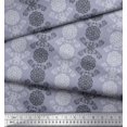 thumbnail image 2 of Soimoi polyester Crepe Fabric Damask Ethnic Decor Fabric Printed Yard 42 Inch Wide, 2 of 3